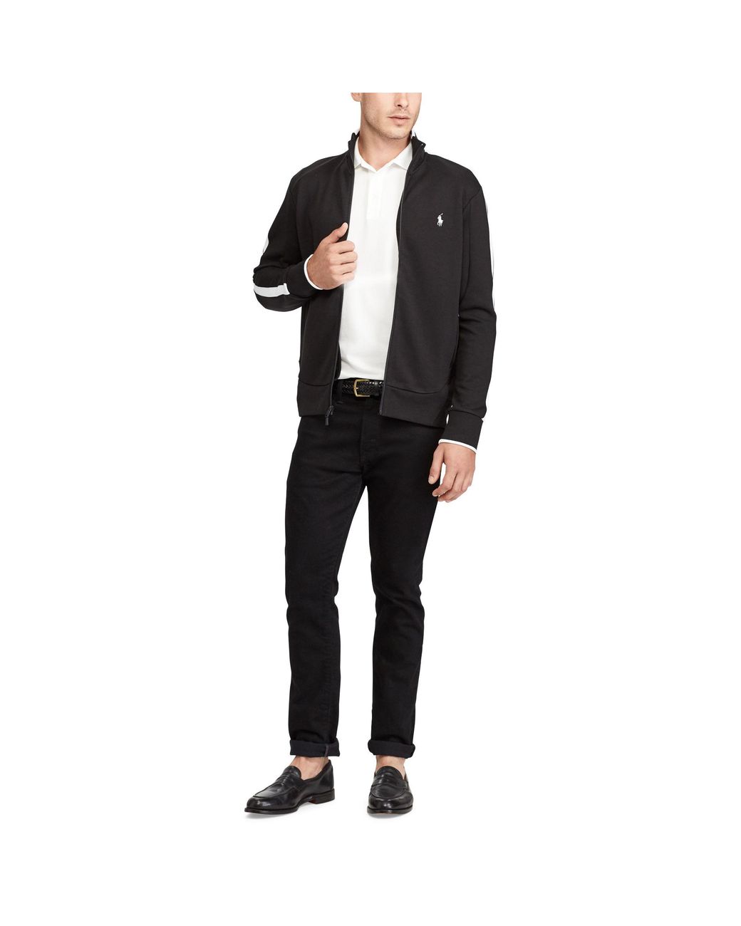 Veste d'athlétisme en maille double Polo Ralph Lauren pour homme en coloris  Noir | Lyst