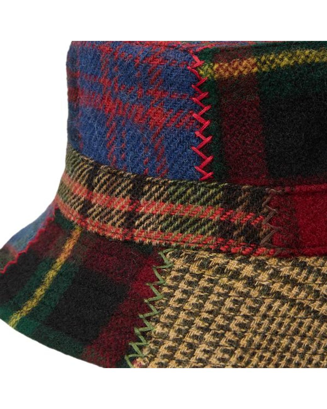 Polo Ralph Lauren Green Patchwork Wool Plaid Bucket Hat for men