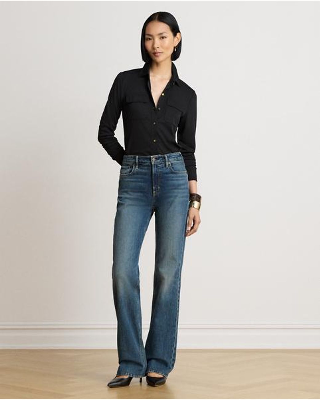Ralph Lauren Black Stretch Jersey Shirt