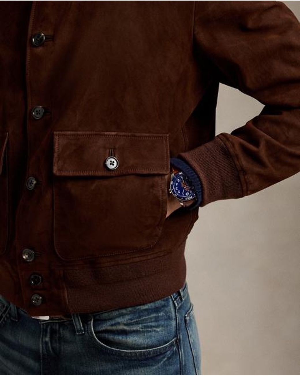 Polo Ralph Lauren Suede Jacket in Black for Men | Lyst UK
