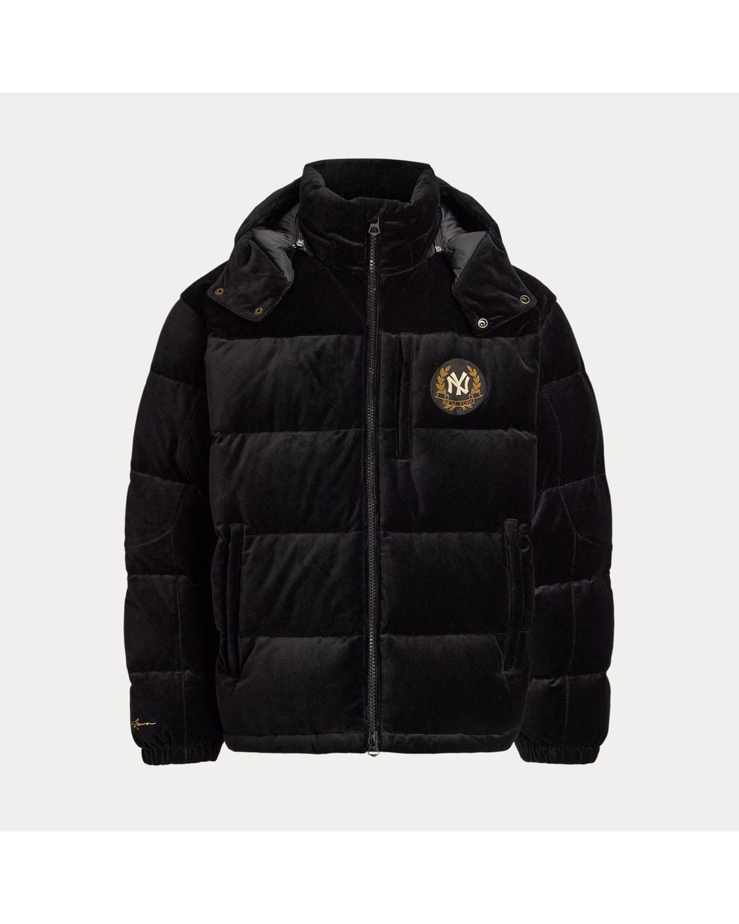 Polo Ralph Lauren Black Polo Ralph Lauren Lauren Yankees Velvet Jacket for men