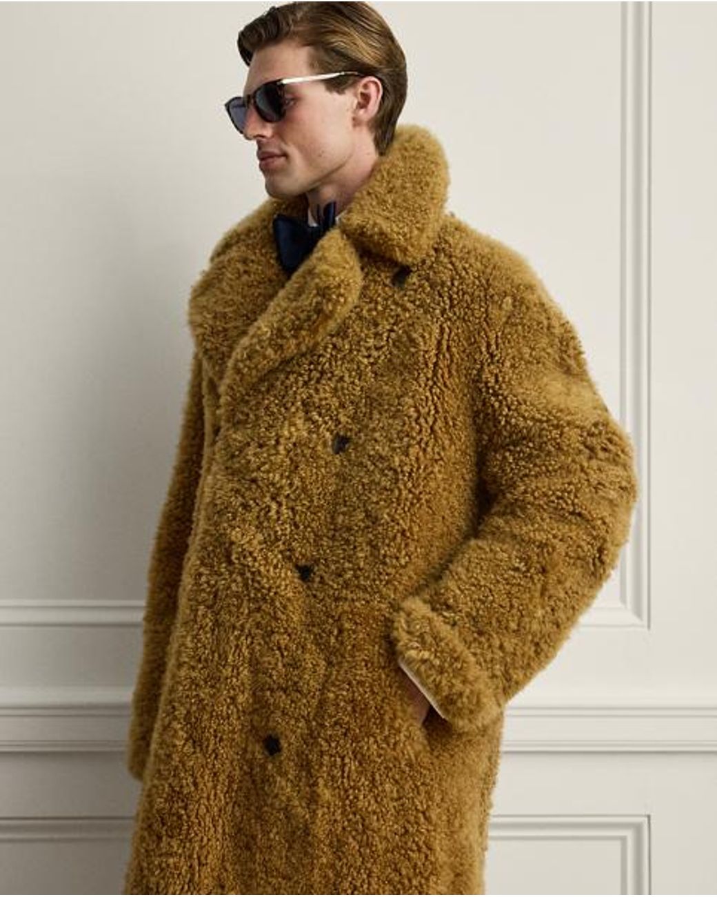 Ralph Lauren Blue Shearling Cuddle Coat for men