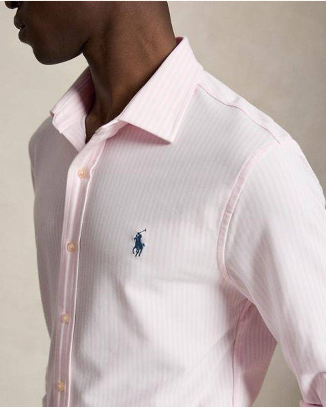 Polo Ralph Lauren Natural Striped Stretch Knit Oxford Shirt for men