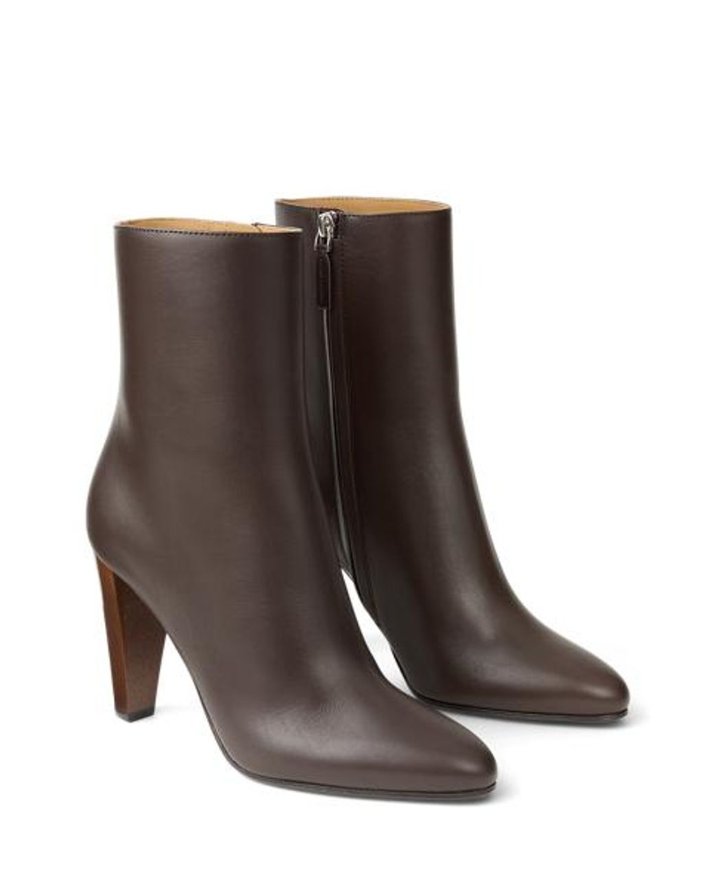Ralph Lauren Brown Bernice 95 Mm Calfskin Bootie