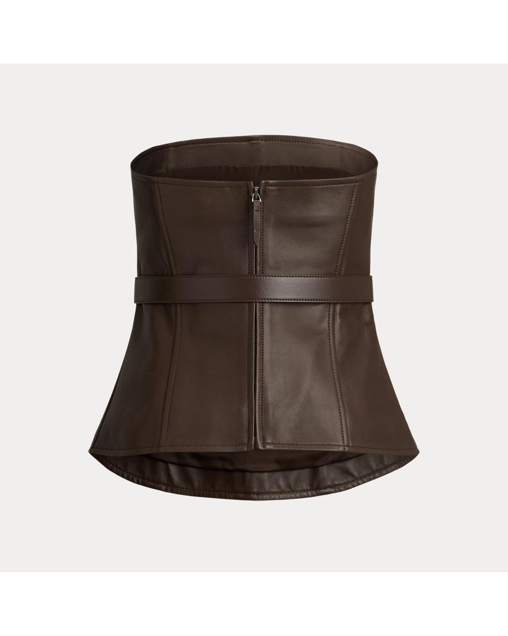 Ralph Lauren Brown Jenevieve Lambskin Bustier
