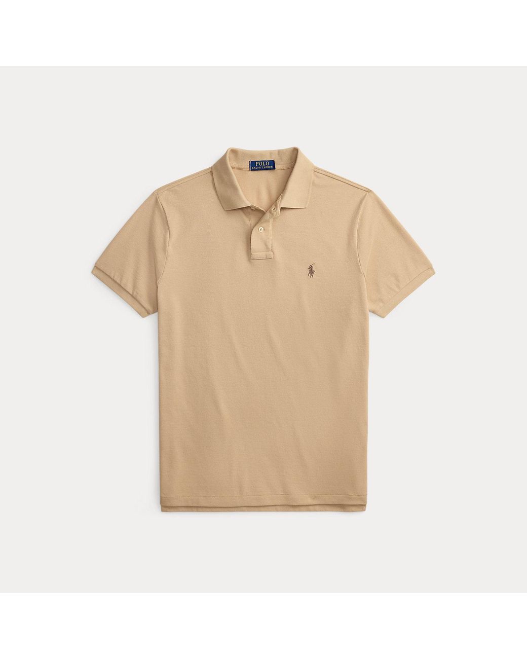 Polo Ralph Lauren Brown The Iconic Custom Slim Fit Mesh Polo for men