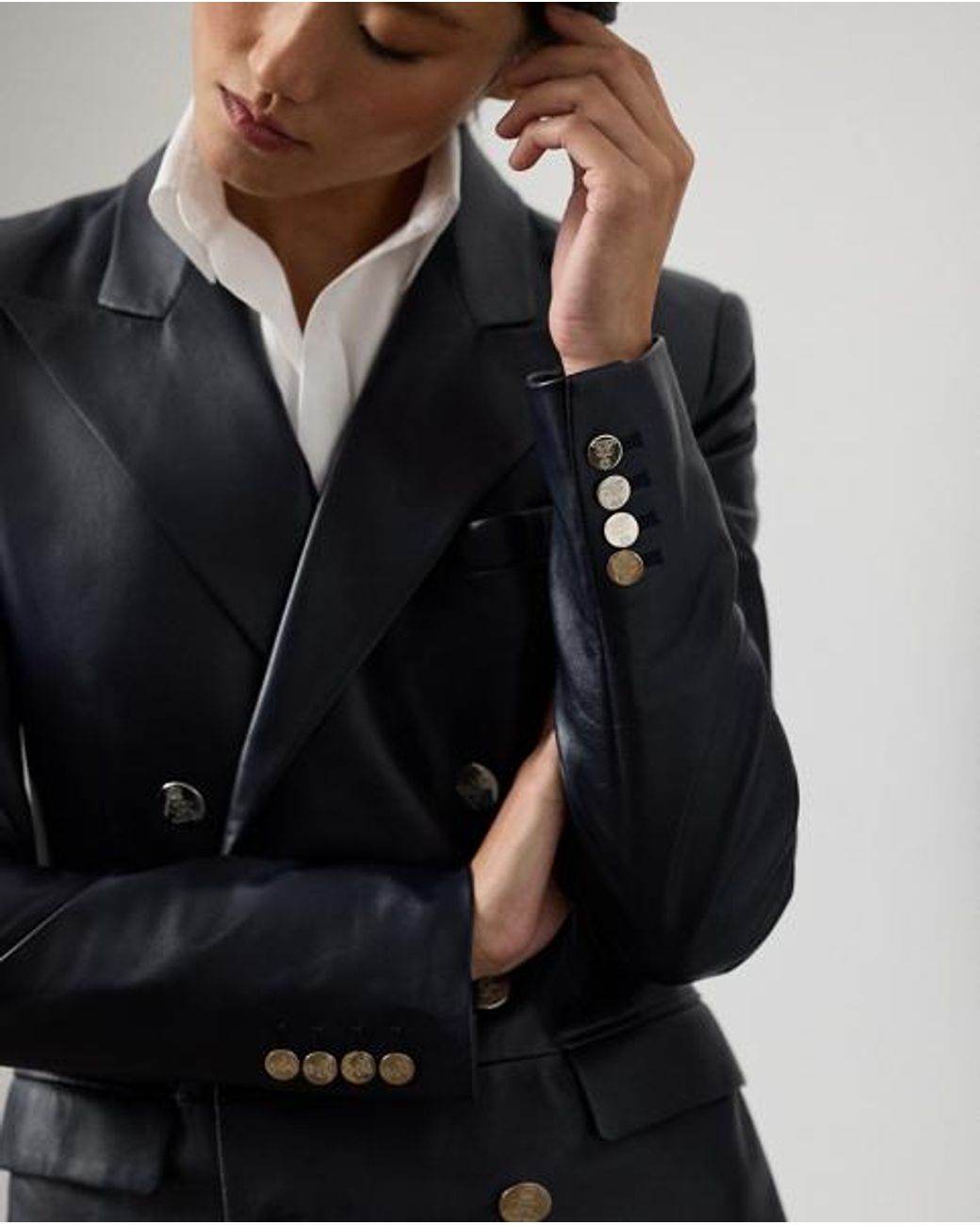 Ralph Lauren Blue Camden Lambskin Jacket