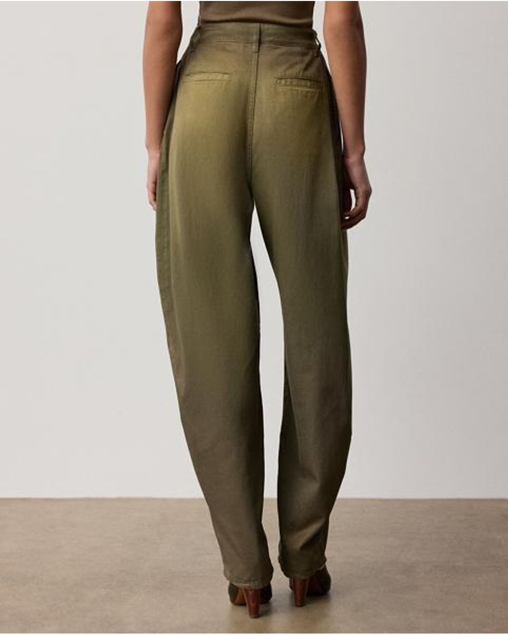 Ralph Lauren Green Ellen Foiled Cotton Denim Chino Trouser