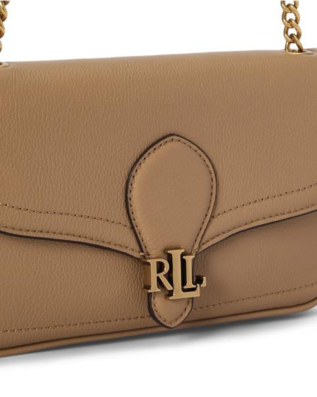 Ralph Lauren Brown Bradley Pebbled Leather Crossbody Wallet