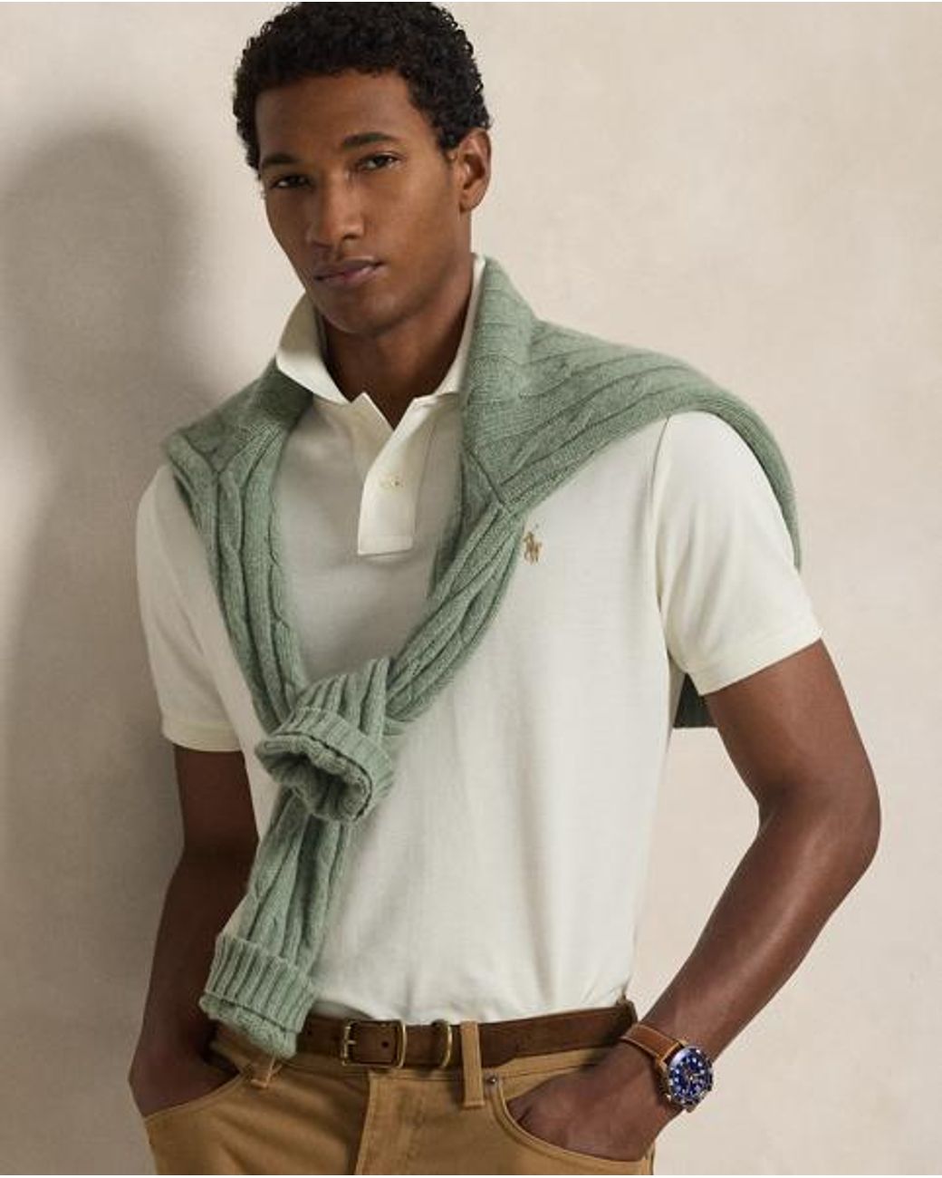 Polo Ralph Lauren Natural The Iconic Classic Fit Mesh Polo for men