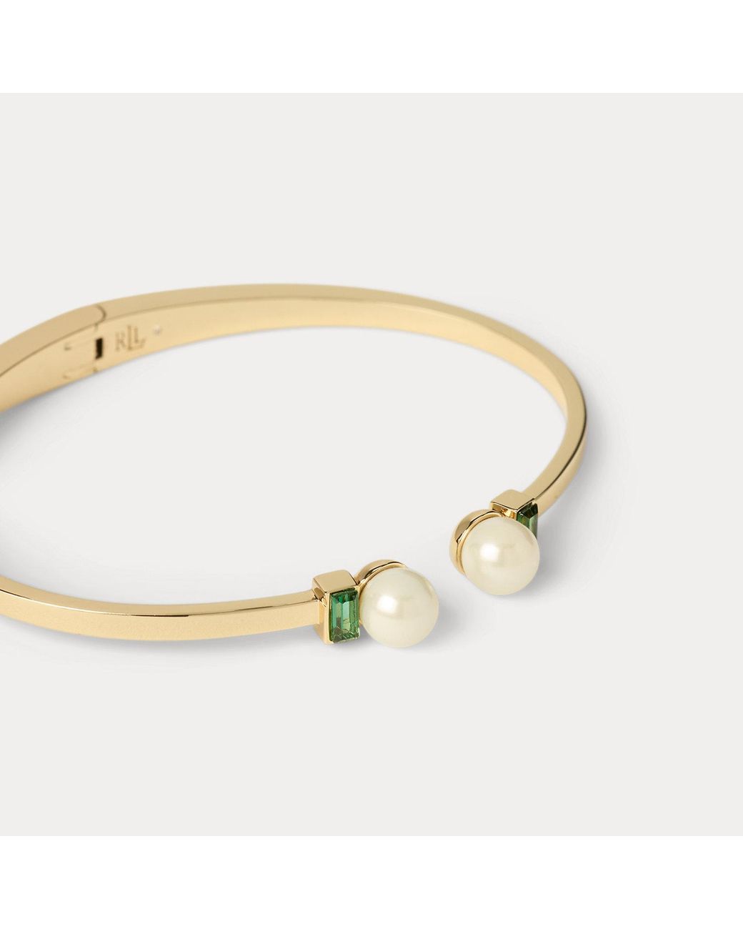 Ralph Lauren Natural Plated Stone Cuff Bracelet