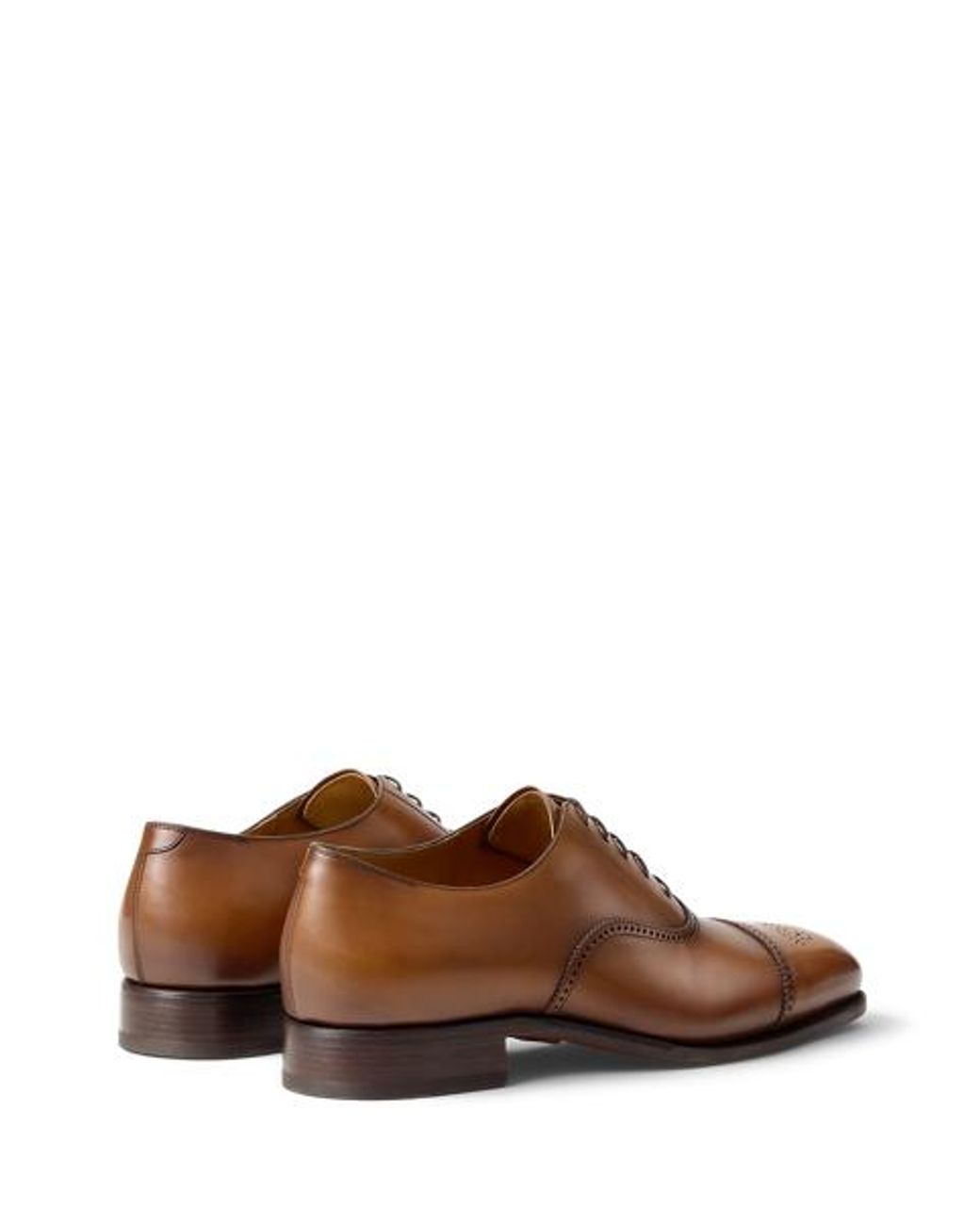 Ralph Lauren Brown Denver Burnished Calfskin Cap-Toe Shoe for men