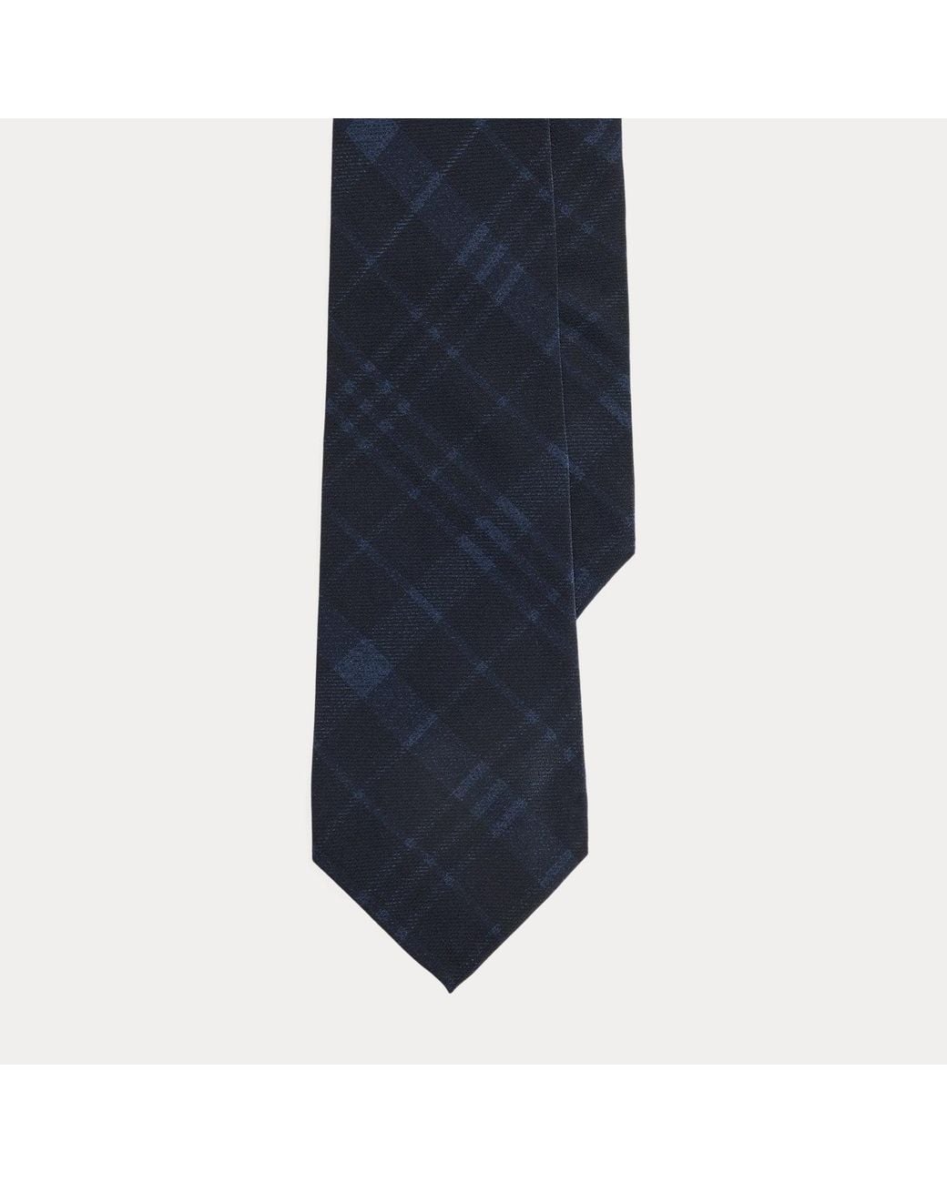 Ralph Lauren Blue Plaid Silk Twill Tie for men