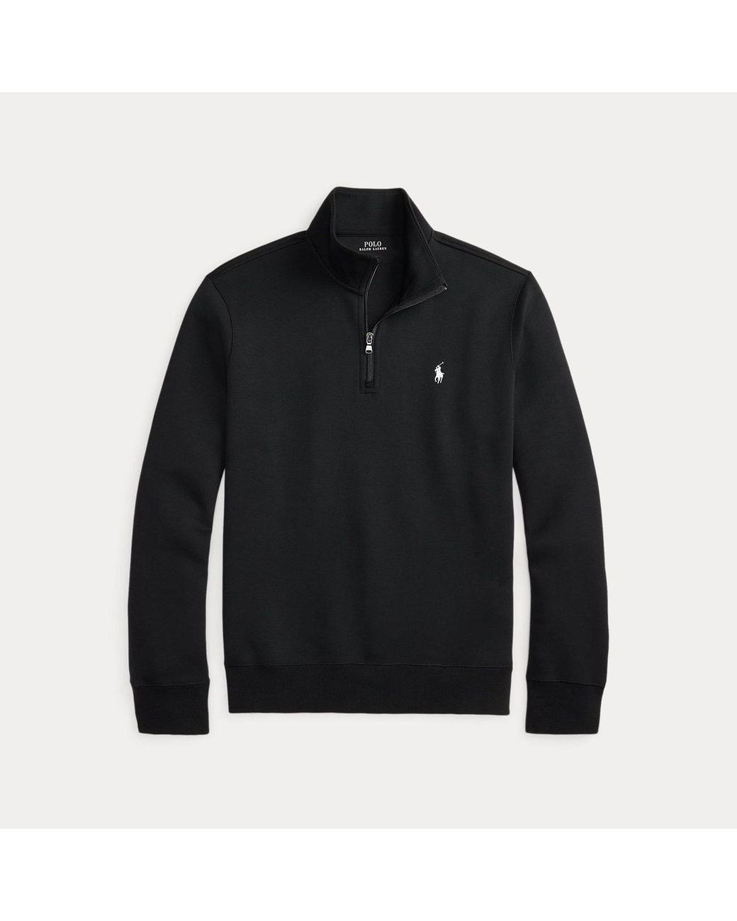 Polo Ralph Lauren Black Double-Knit Quarter-Zip Pullover for men