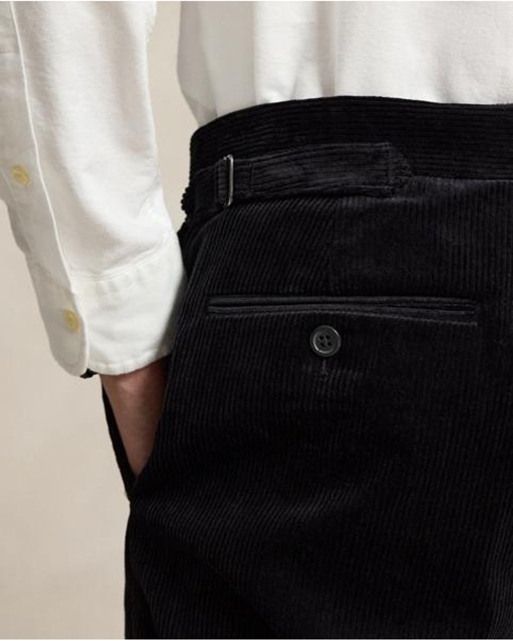 Polo Ralph Lauren Black Stretch Corduroy Suit Trousers for men