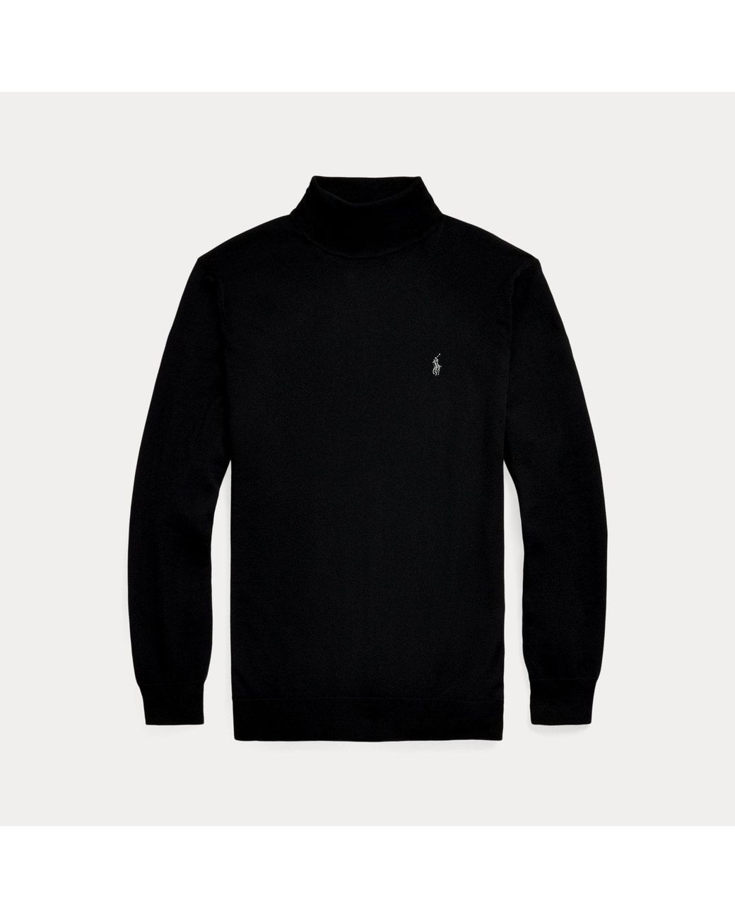 Polo Ralph Lauren Black Washable Wool Turtleneck Sweater for men