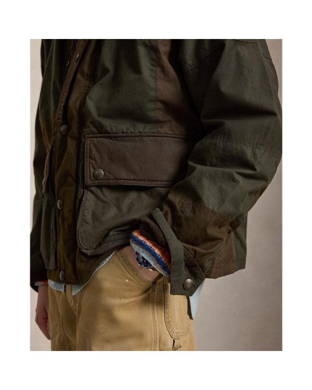 Polo Ralph Lauren Multicolor Patchwork Oilcloth Utility Jacket for men