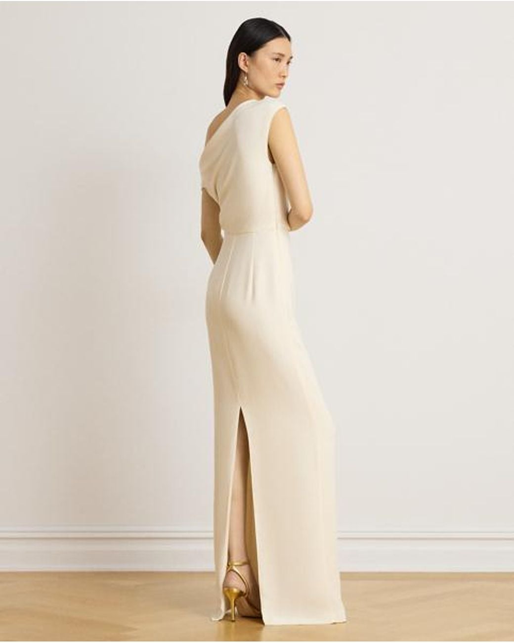 Ralph Lauren Natural Stretch Cady Off-The-Shoulder Gown