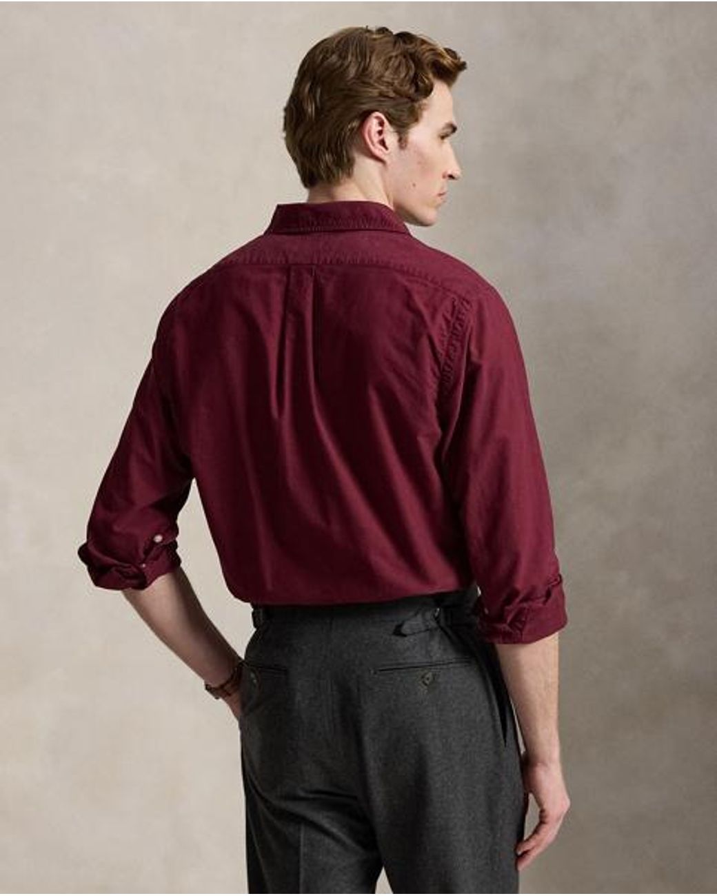 Polo Ralph Lauren Red Custom Fit Garment-Dyed Oxford Shirt for men