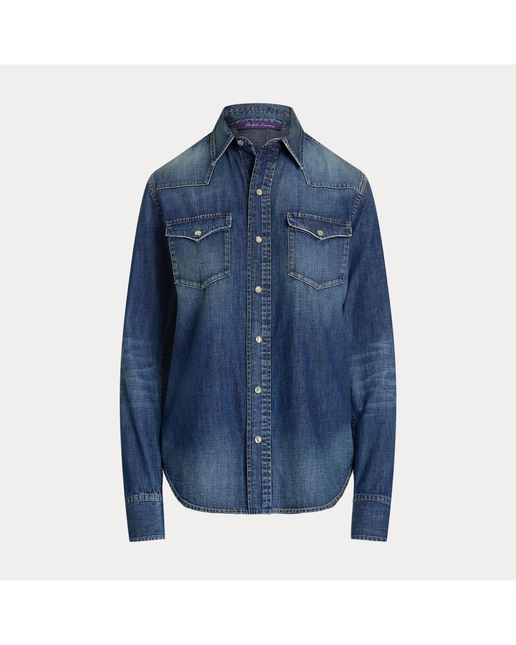 Ralph Lauren Blue Payson Cotton Denim Western Shirt