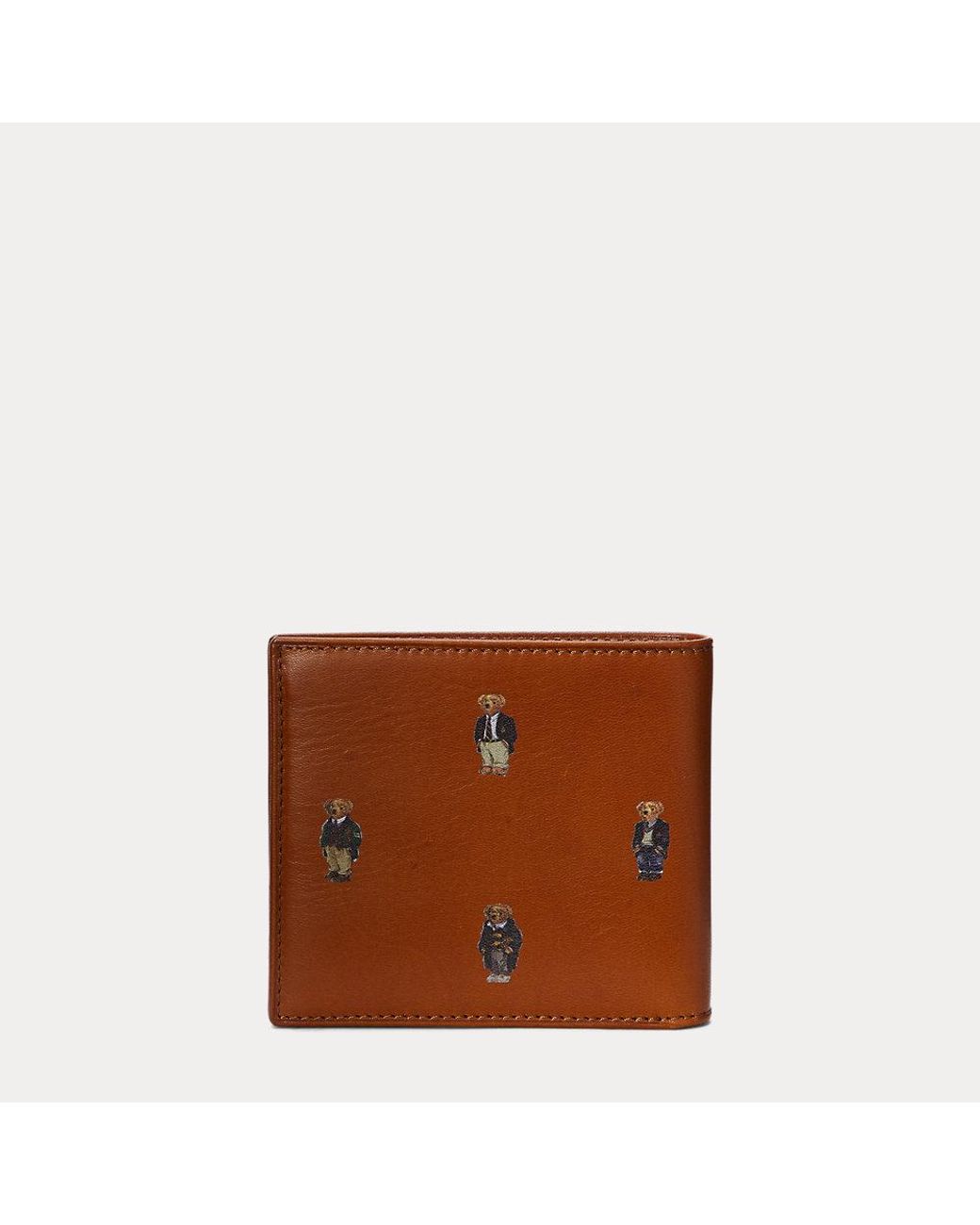 Polo Ralph Lauren Polo Bear Leather Billfold Wallet in Brown for Men Lyst UK