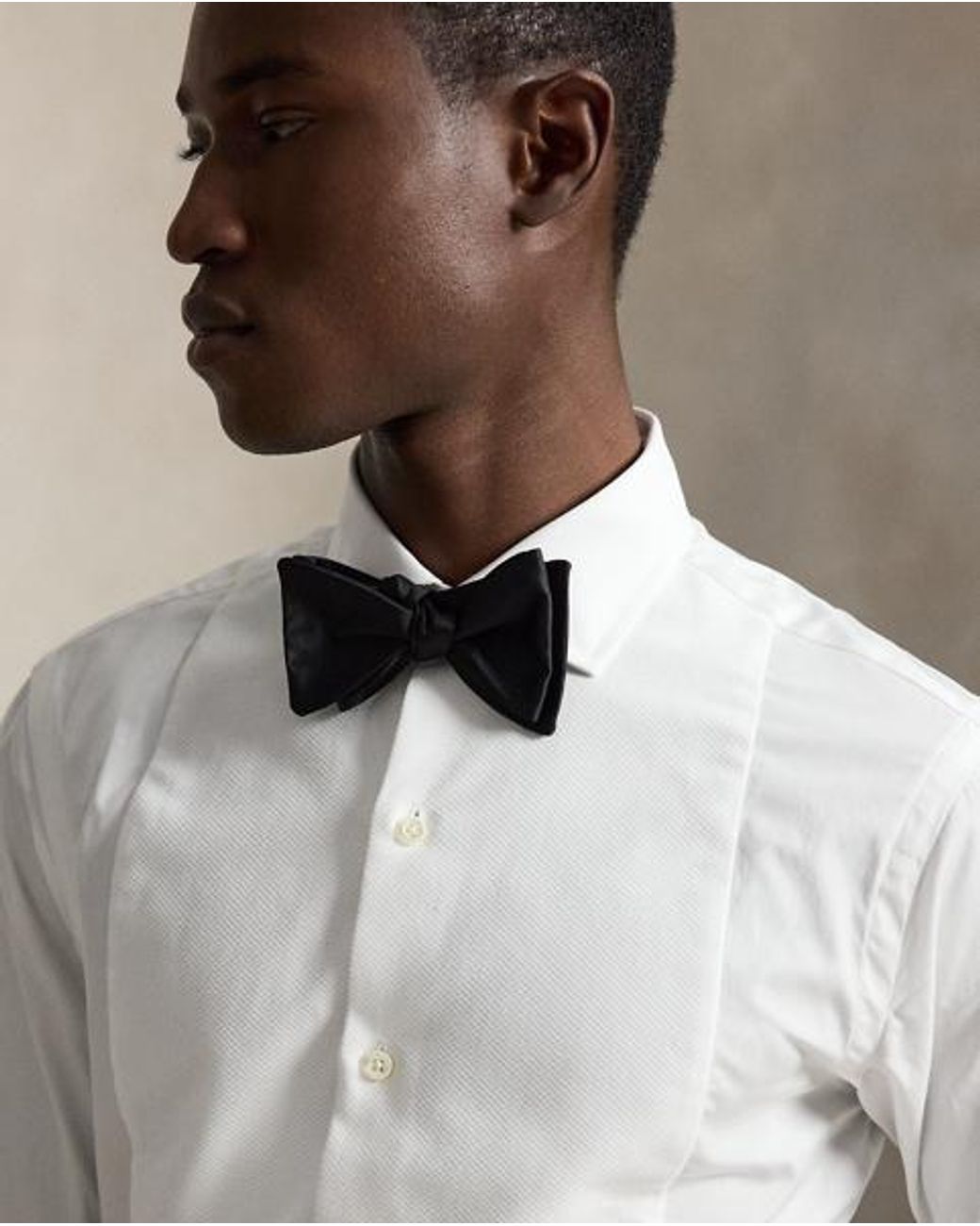 Polo Ralph Lauren Gray Custom Fit French Cuff Tuxedo Shirt for men