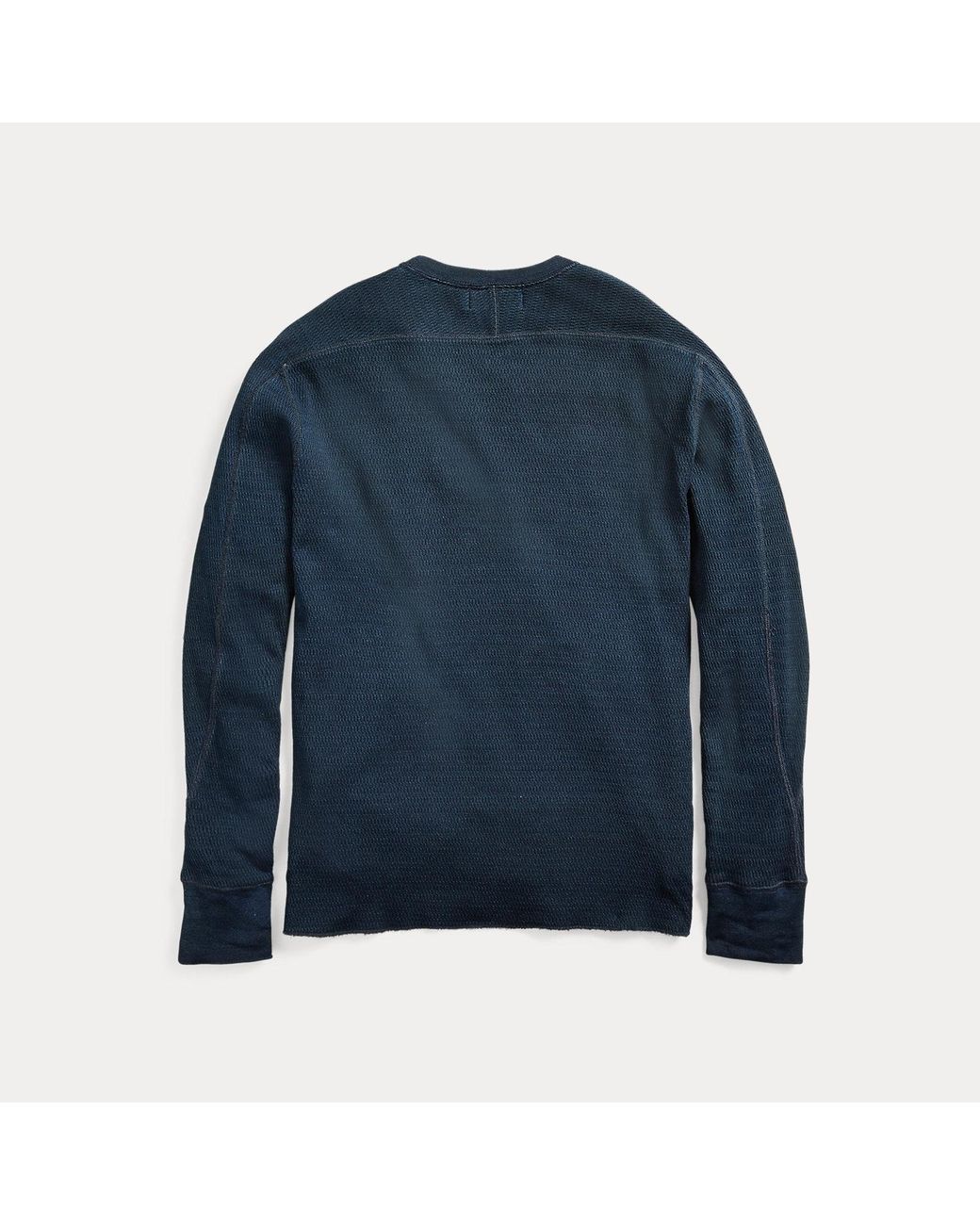 RRL Blue Indigo Jacquard-knit Crewneck - Size Xxl for men