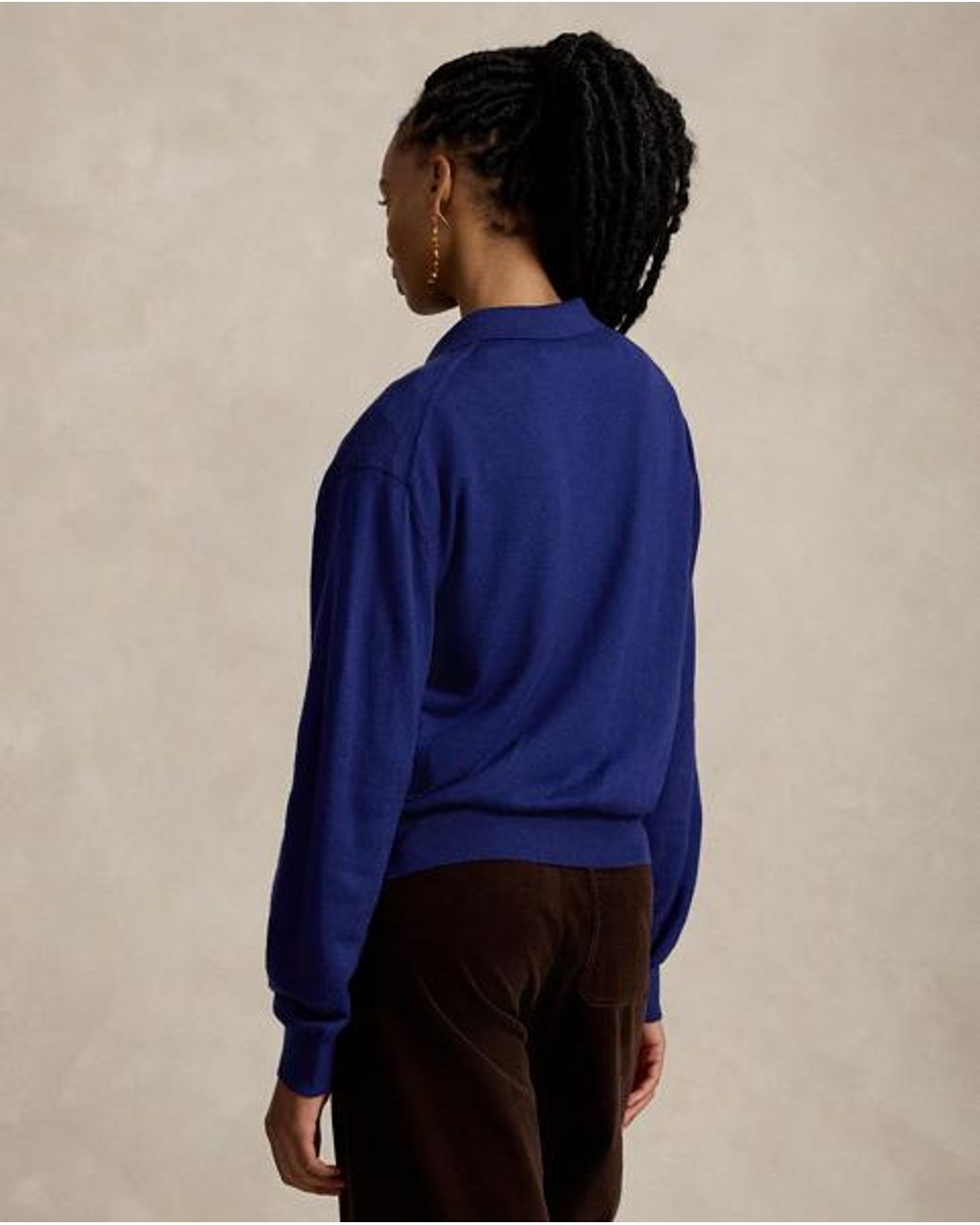 Polo Ralph Lauren Blue Wool Polo-Collar Jumper