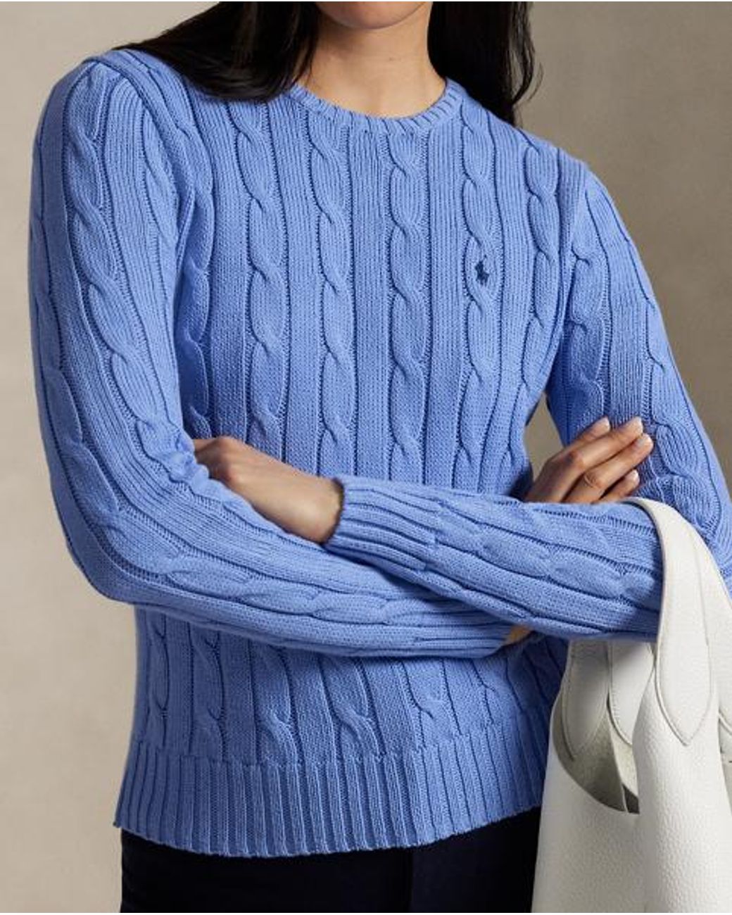 Ralph Lauren Blue Cable-knit Cotton Sweater
