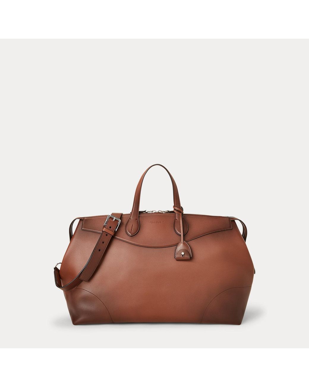 Ralph Lauren Brown Voyager Burnished Calfskin Duffel for men