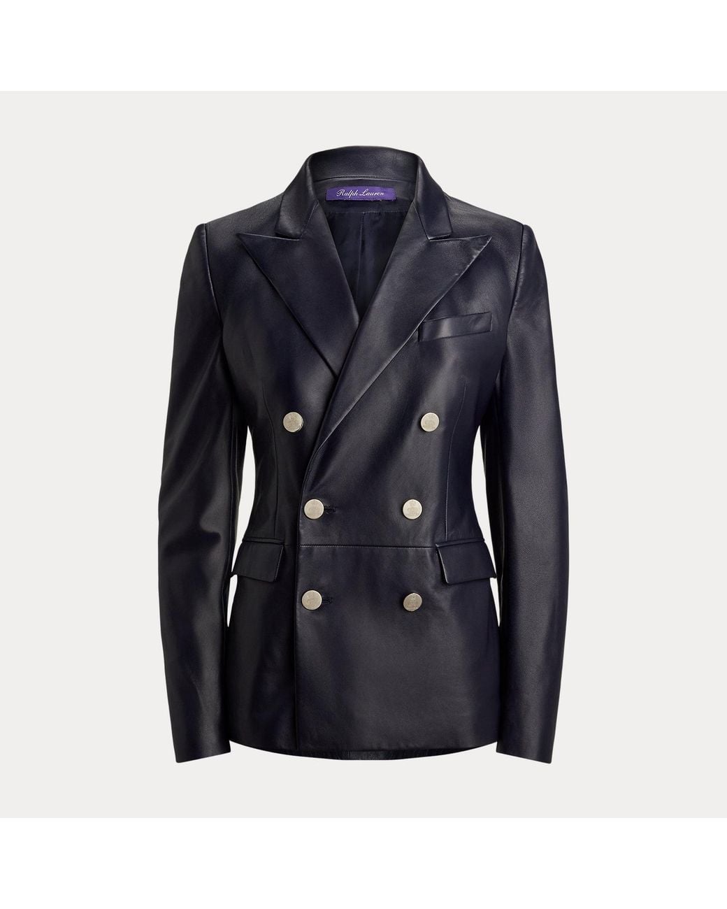 Ralph Lauren Blue Camden Lambskin Jacket