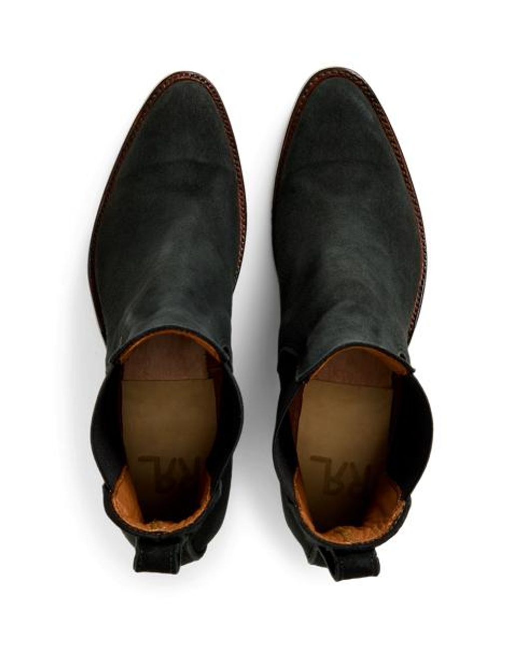 Ralph Lauren Black Chelsea Plainview Suede Boot