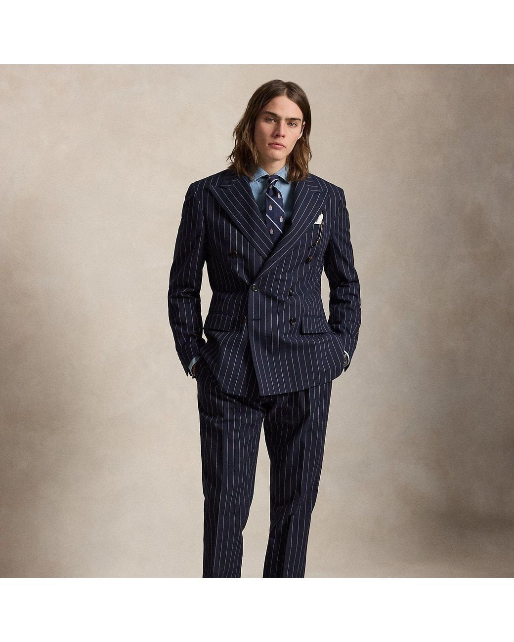 Polo Ralph Lauren Blue Polo Tailored Fit Pinstripe Twill Suit for men