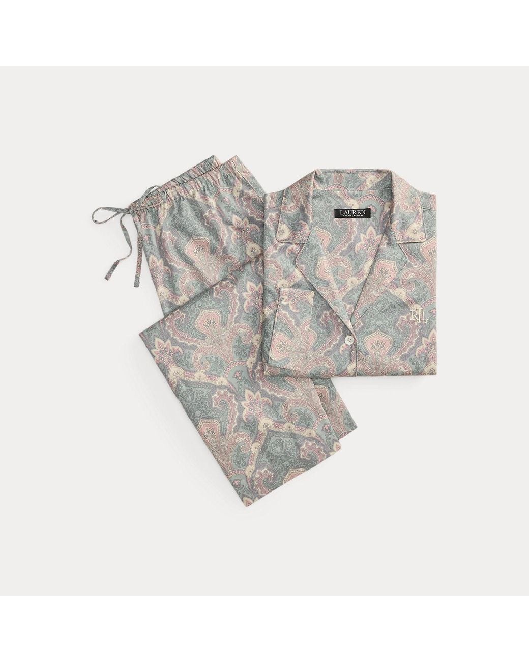 Ralph Lauren Multicolor Paisley Cotton-Blend Sateen Sleep Set