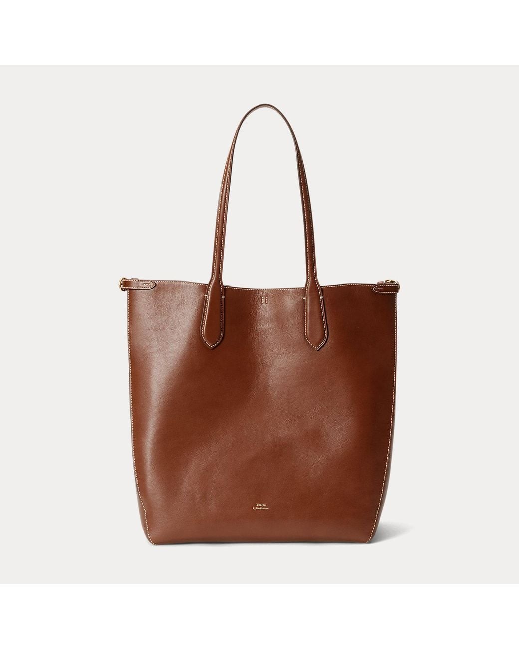 Polo Ralph Lauren Brown Bellport Leather North-South Tote