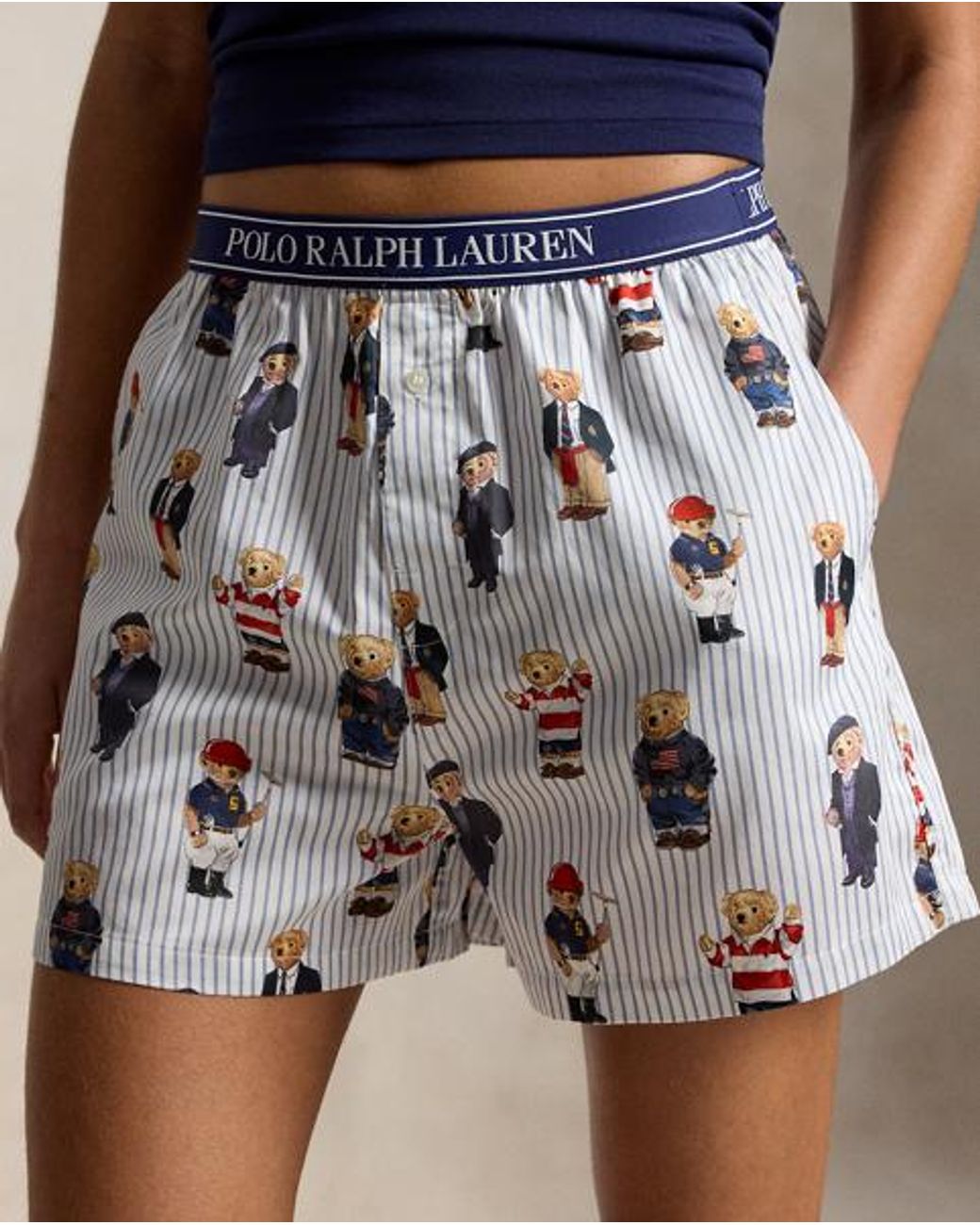 Polo Ralph Lauren Blue Polo Bear Cotton Boxer Short