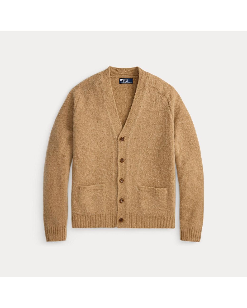 Polo Ralph Lauren Natural Suede-Patch Wool-Cashmere Cardigan for men