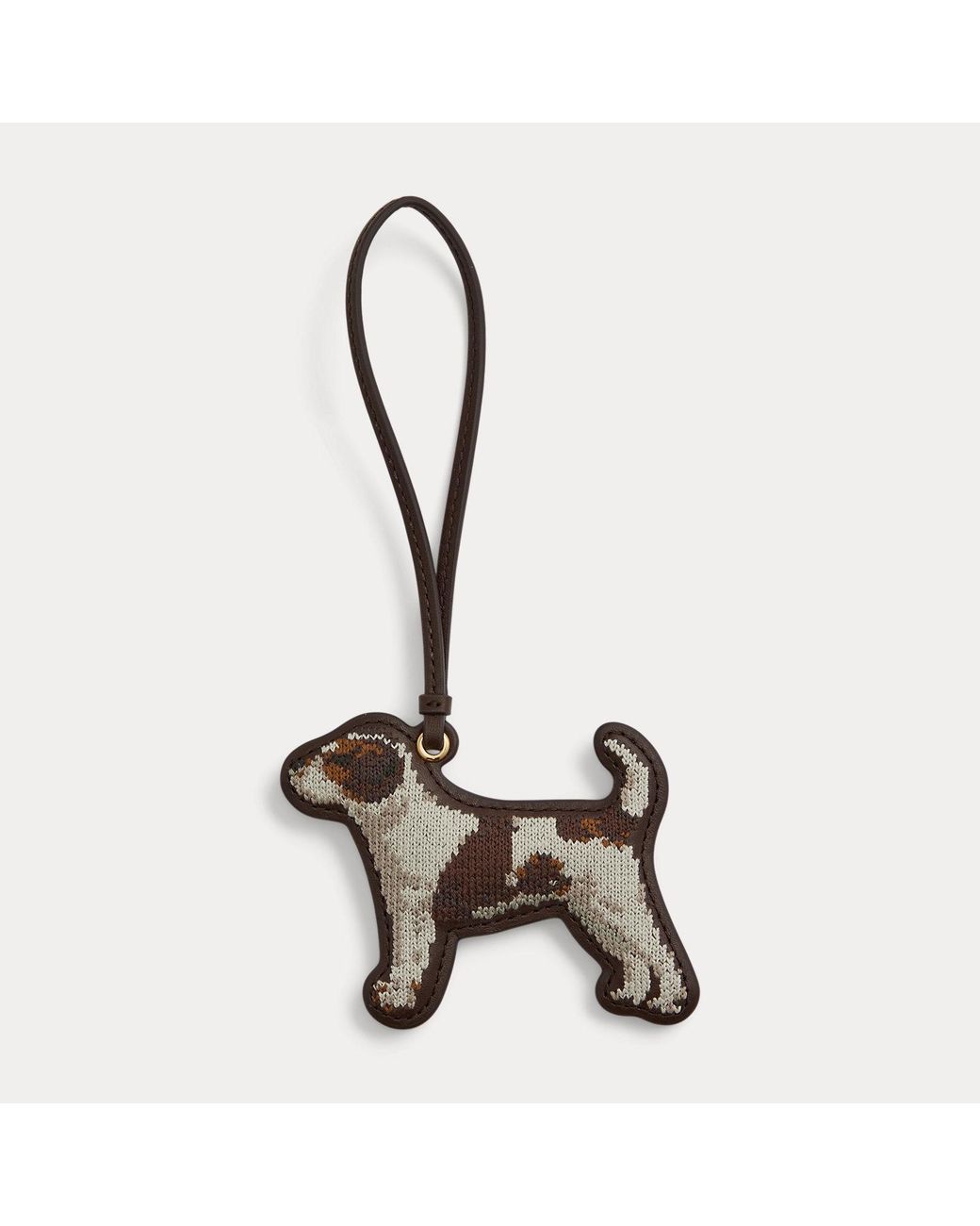 Ralph Lauren Brown Embroidered Jack Russell Terrier Charm