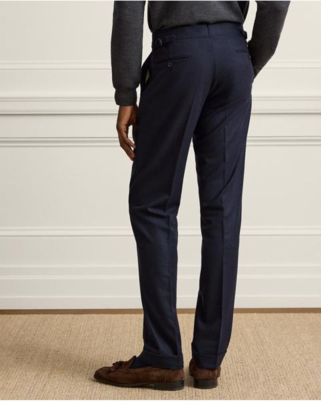 Ralph Lauren Blue Gregory Hand-Tailored Flannel Trouser for men