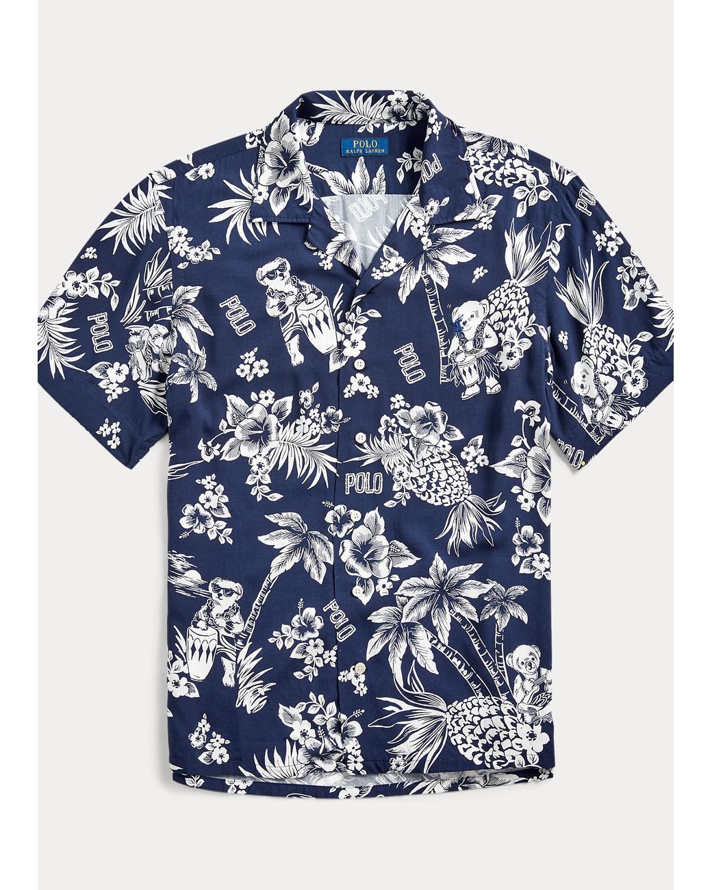 Ralph Lauren Synthetik Custom-Fit Hemd mit Tropical Bear in Blau für Herren  | Lyst DE