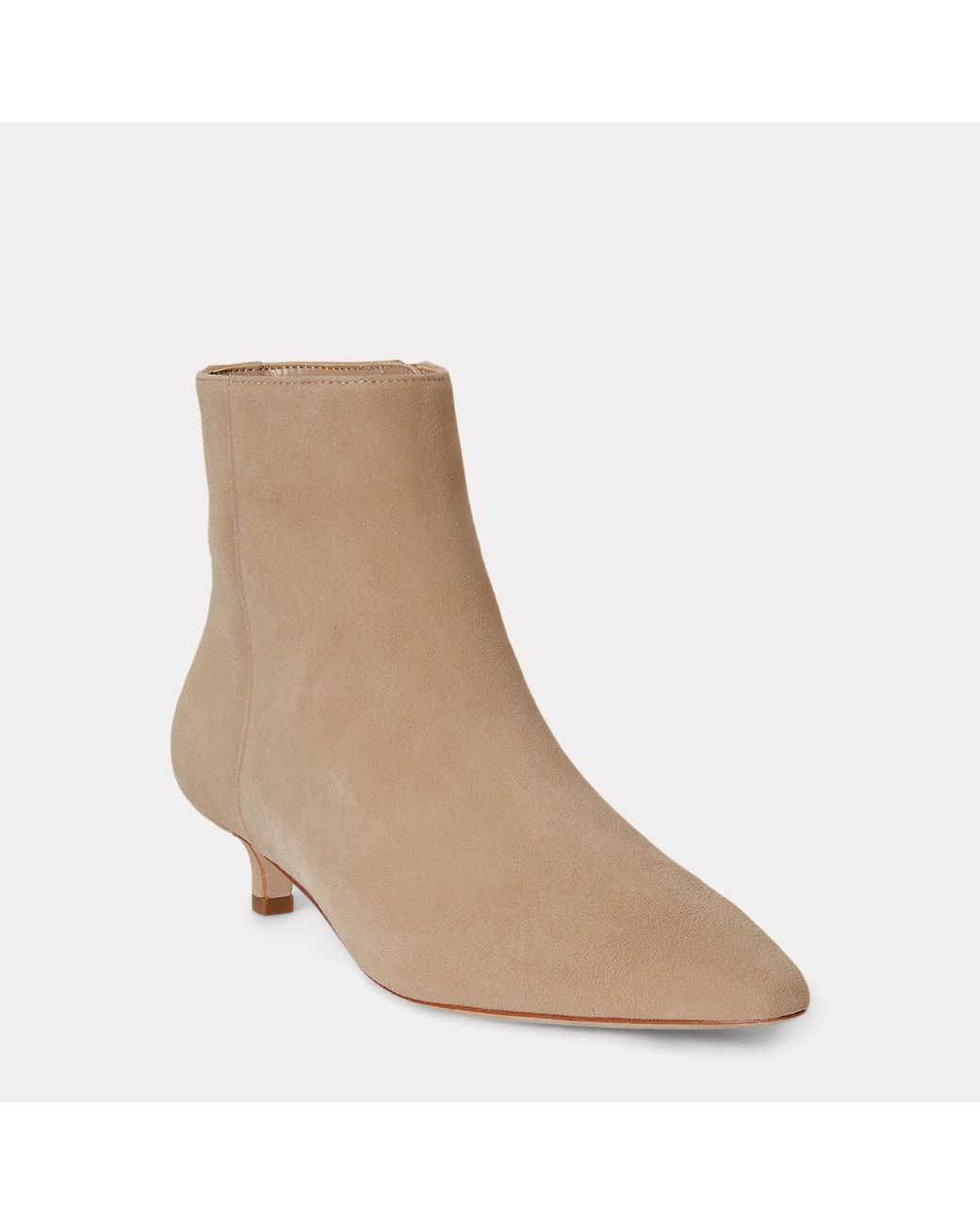 Ralph Lauren Natural Francesca Suede Bootie