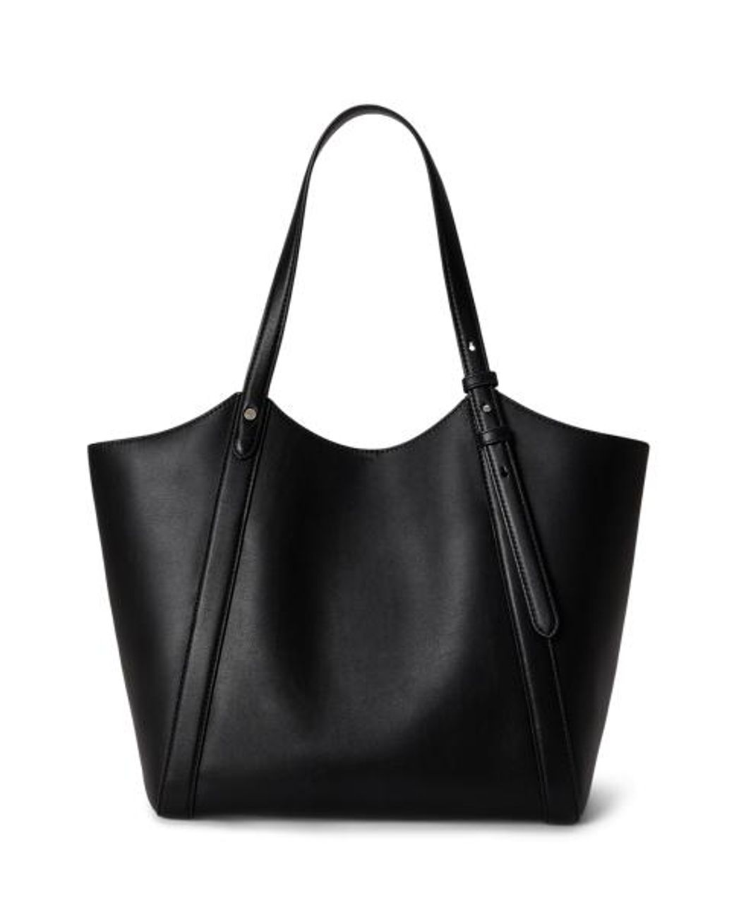 Ralph Lauren Black Nappa Leather Large Tasha Tote Bag
