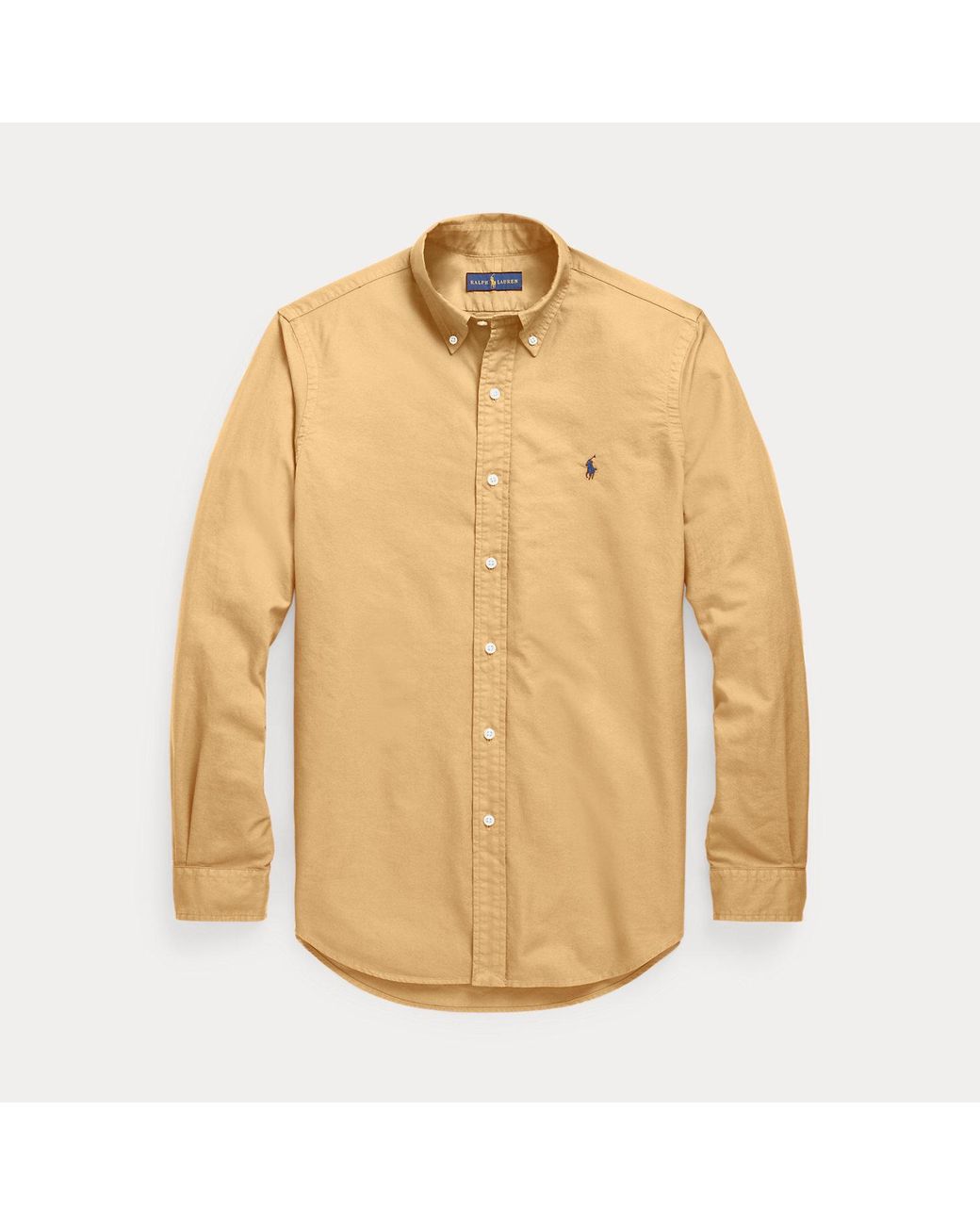 Polo Ralph Lauren Brown Slim Fit Garment-Dyed Oxford Shirt for men