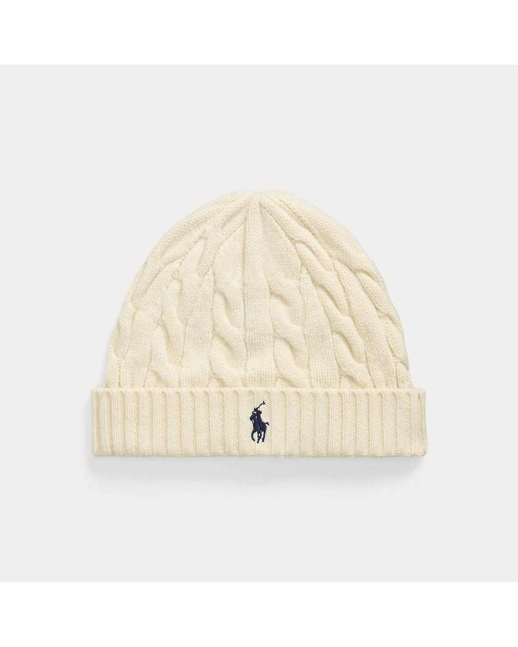 Polo Ralph Lauren Natural Cable-Knit Wool-Cashmere Beanie for men