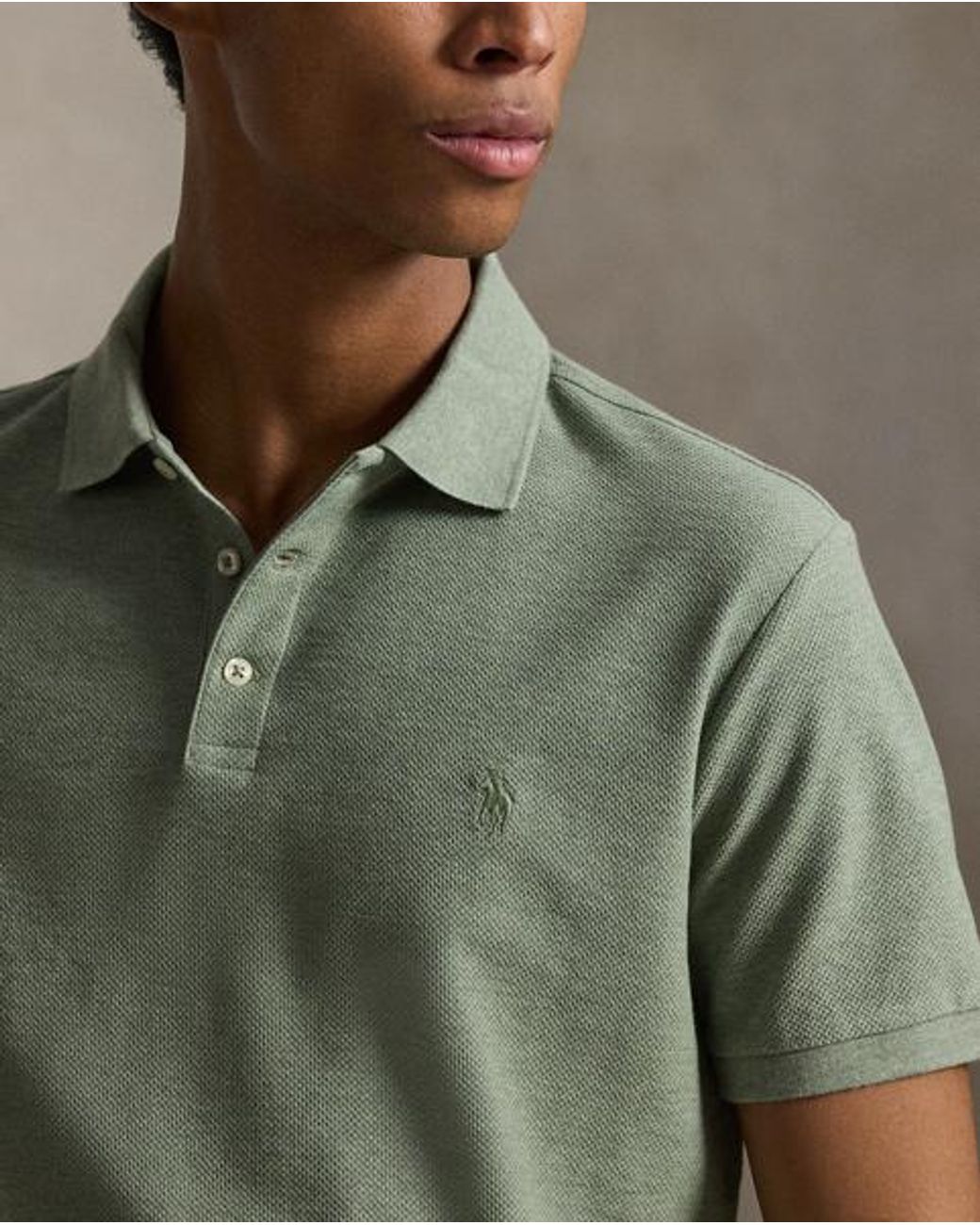 Polo Ralph Lauren Green Custom Slim Fit Honeycomb-Mesh Polo for men