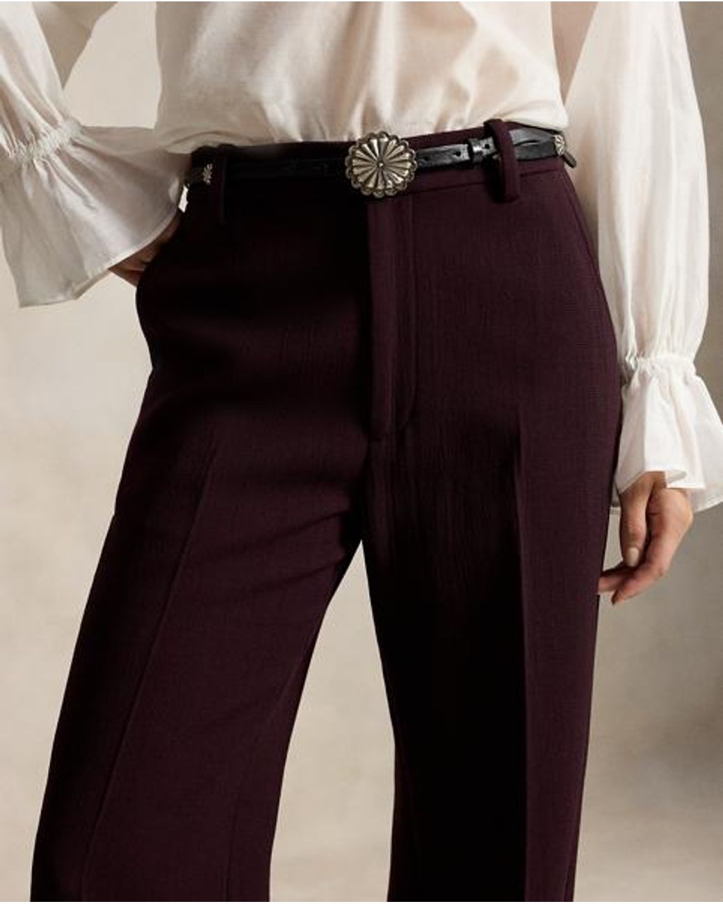 Polo Ralph Lauren Black Beaton Wool Crepe Trouser
