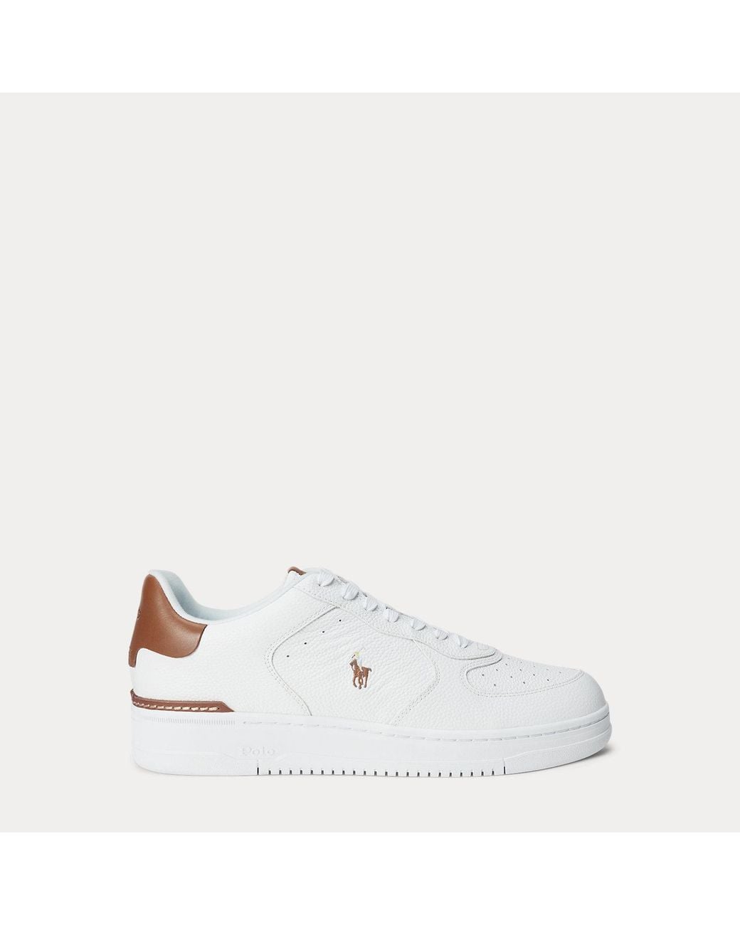 Polo Ralph Lauren White Masters Court Leather Trainer for men