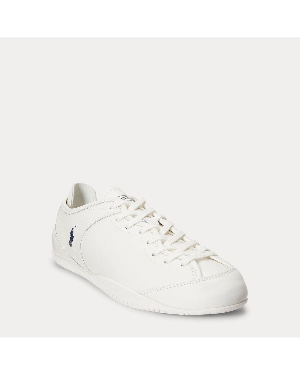 Polo Ralph Lauren White Panelled Leather Low-Top Trainer