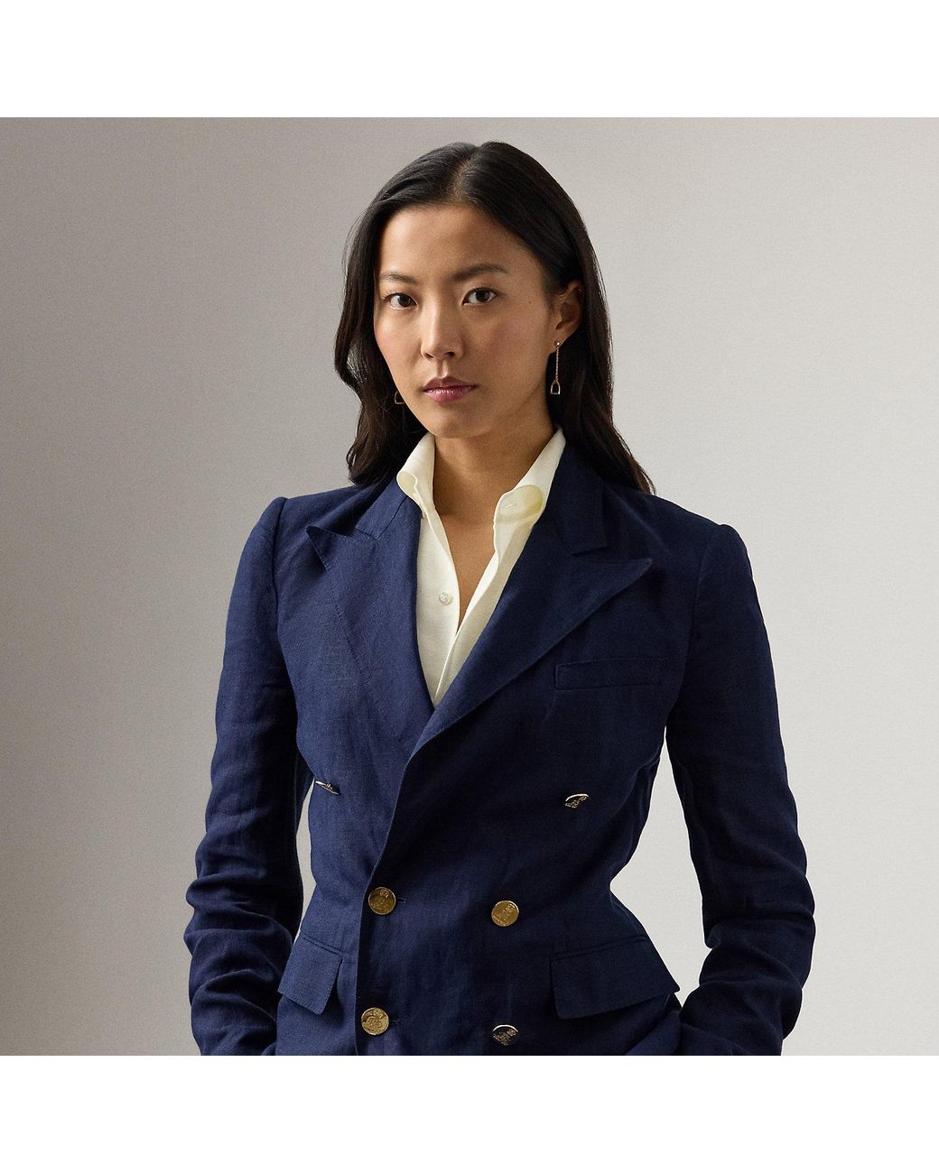 Ralph Lauren Blue Camden Linen Jacket