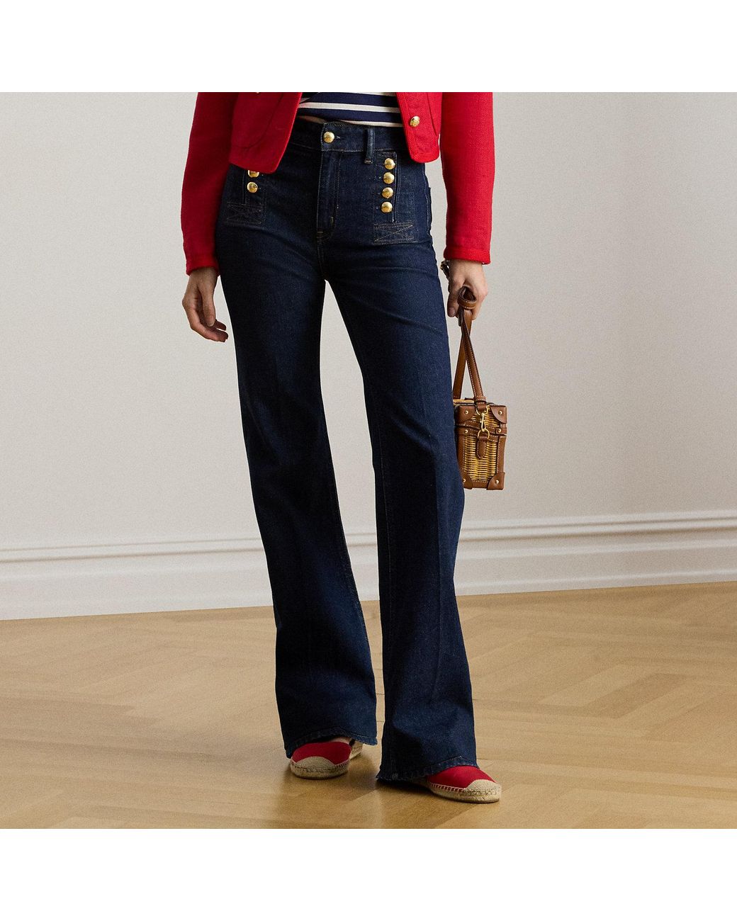 Ralph Lauren High-Rise Flare Sailor Jean in Blue | Lyst